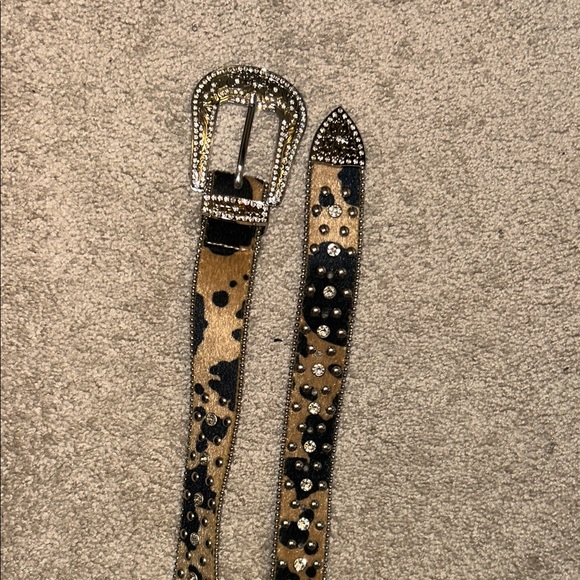 Leopard Print Rhinestone Belt - Picture 4 of 5